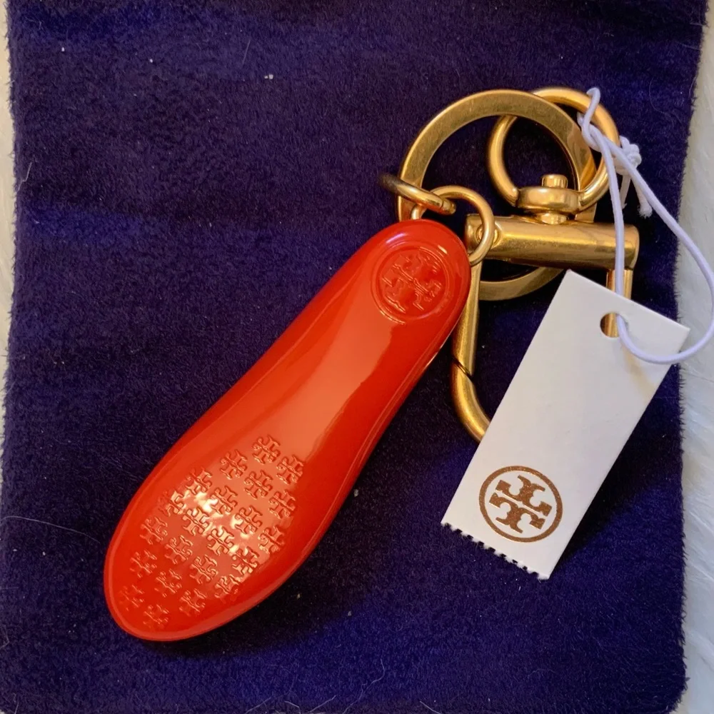 Tory Burch Logo Charm Ballet Flat Key Fob - NWT - Picture 7 of 10